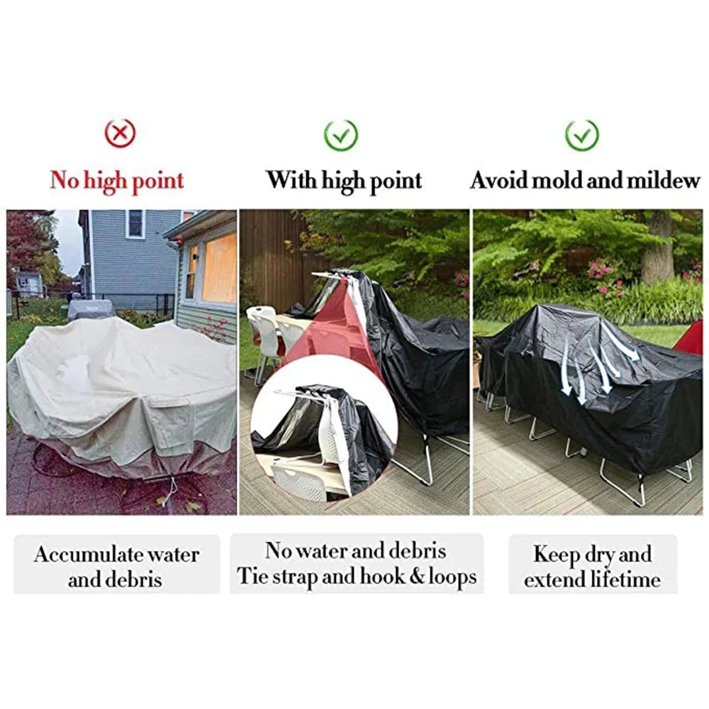 Waterproof Garden Furniture Covers, Rain and Snow Chair Covers, Outdoor, Patio, Garden, Sofa, Table, Dust Proof, Black, 72 Sizes