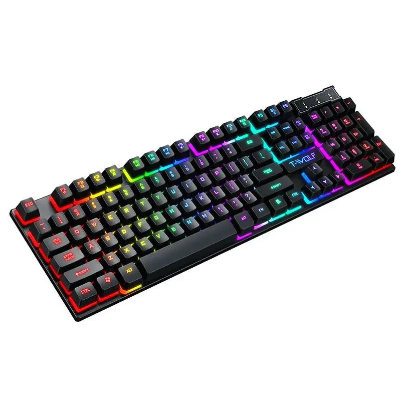 RGB Gaming Keyboard and Mouse Kit Backlit USB Wired Computer Keyboard and Mouse Combo 104 Keycaps for Pc Gamer Laptop