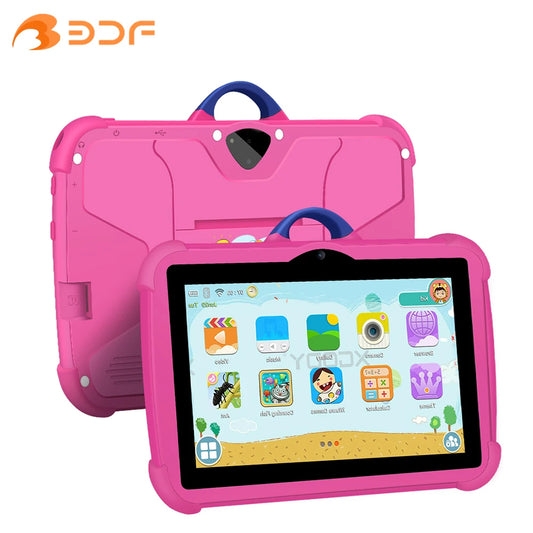 New 7 Inch 5G WiFi Kids Tablet For Study Education Quad Core 4GB RAM 64GB ROM WiFi Tablets With Portable Case For Children Gifts