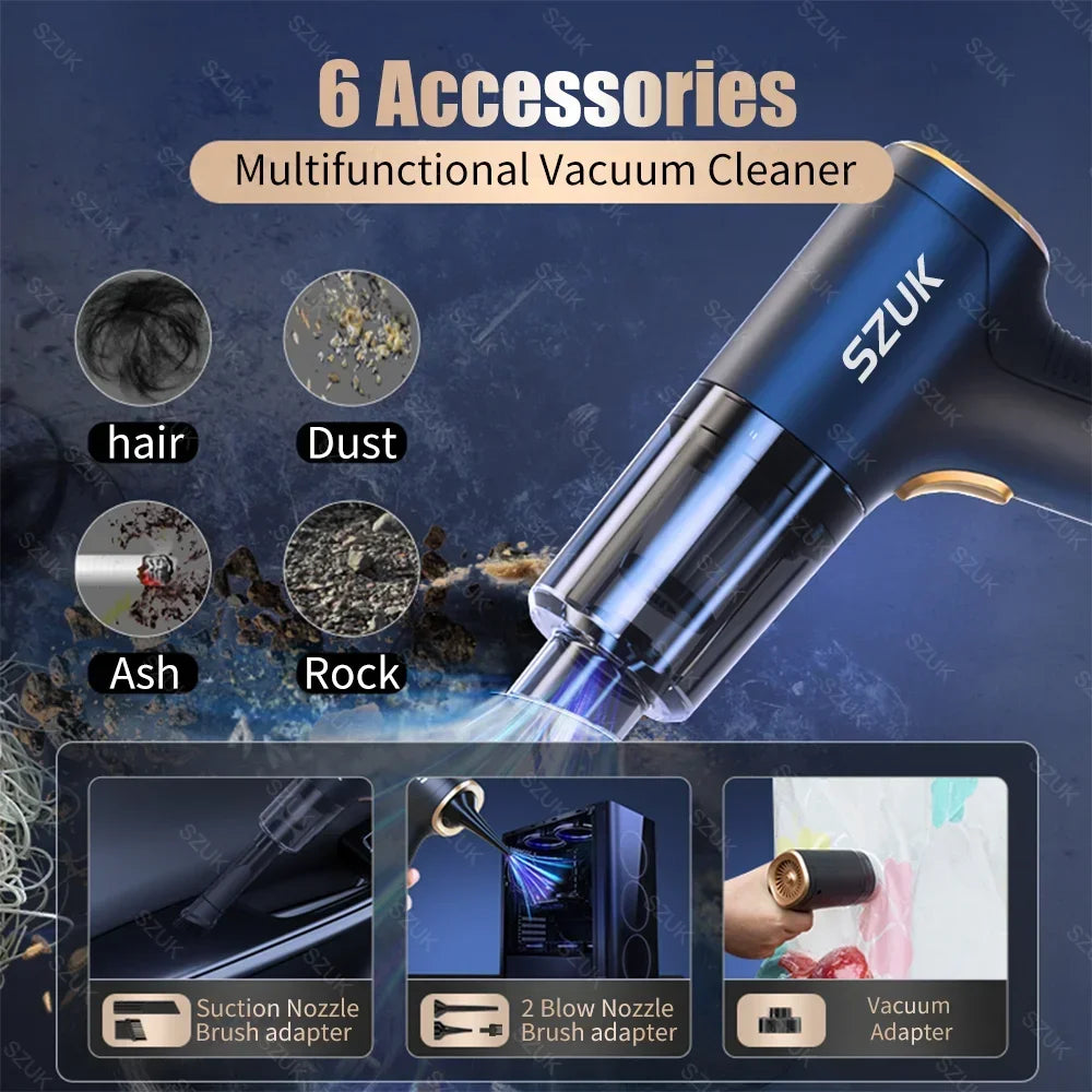 SZUK Car Vacuum Cleaner Wireless Mini Powerful Vacuum Cleaner Home Appliance Portable Handheld Cordless Super Strong Cleaning