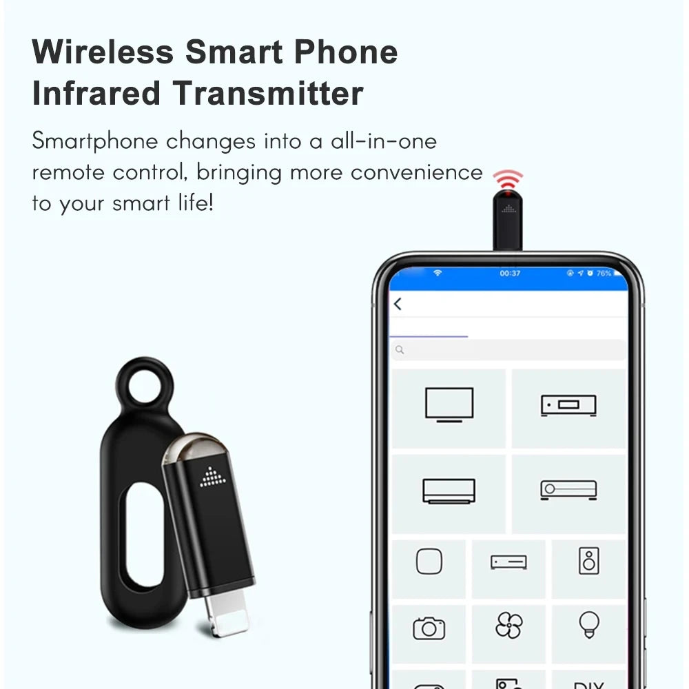 Smart Phone Infrared Transmitter Universal Mini Remote Controller Replacement for iOS Smartphone TV Air Conditioner Fan Camera