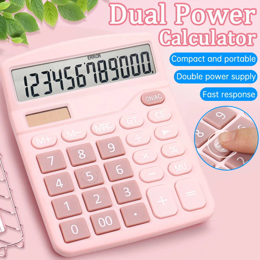 1PCS Solar Scientific Calculator Desktop Financial Office Computer Calculators Large Display Office Calculators Cute Calculator