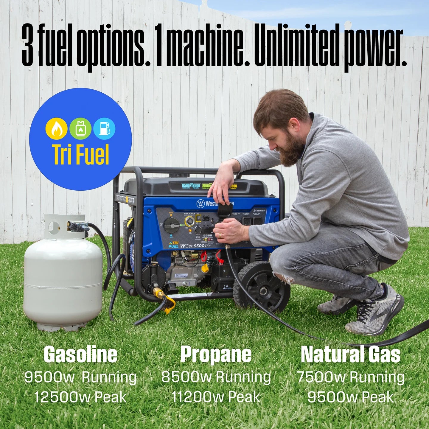 Tri-Fuel Portable Generator